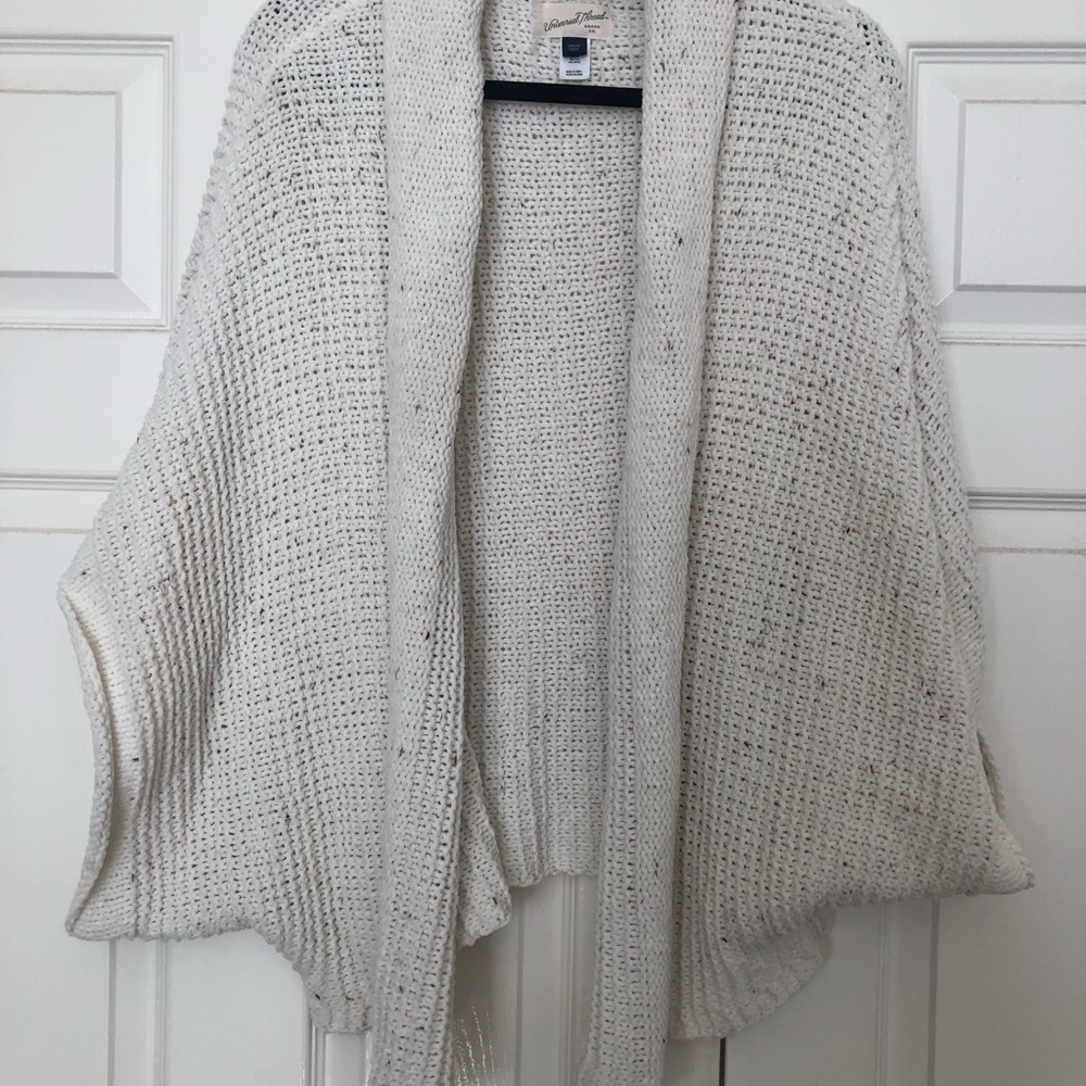Cream knit shawl/sweater